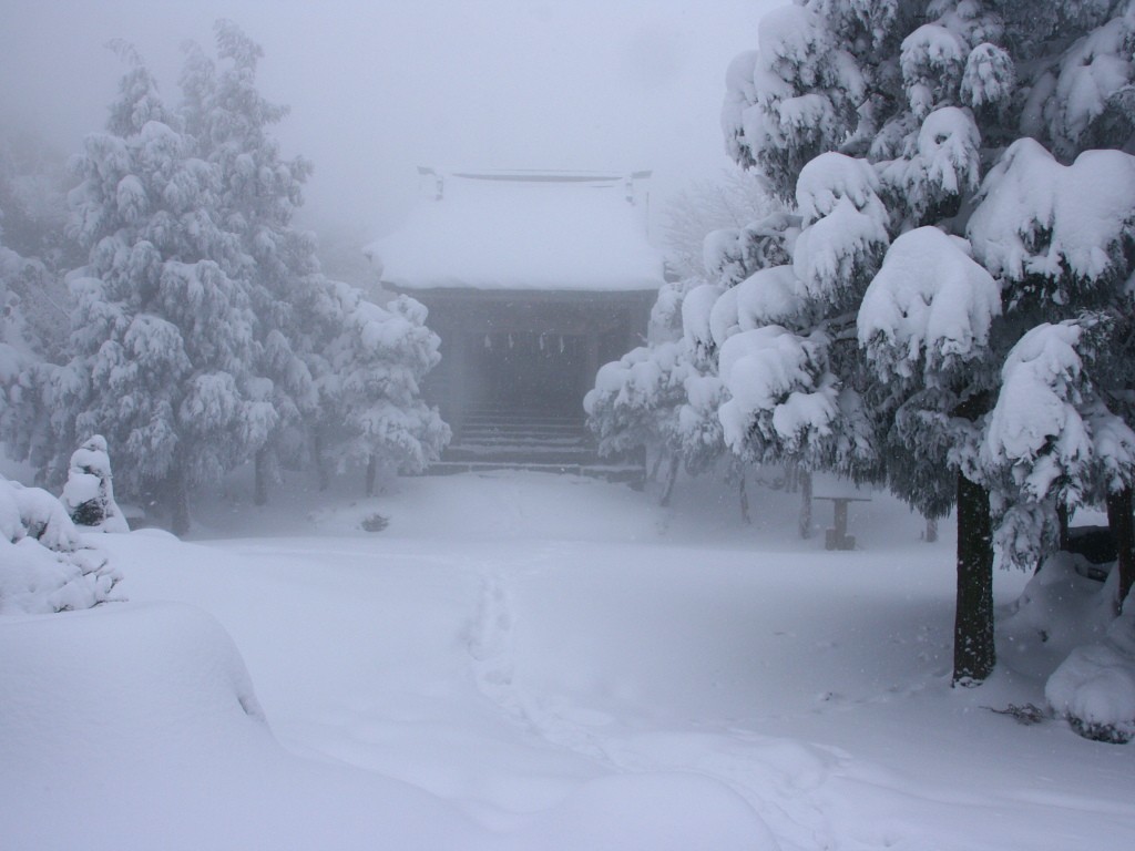 無料壁紙 無料素材 雪景色 山岳 樹木 英彦山