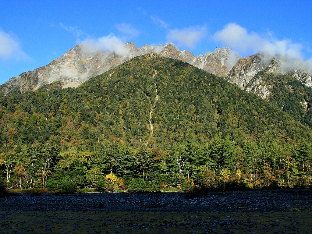 上高地から横尾へ 絶景 北アルプス涸沢の紅葉 無料壁紙 素材