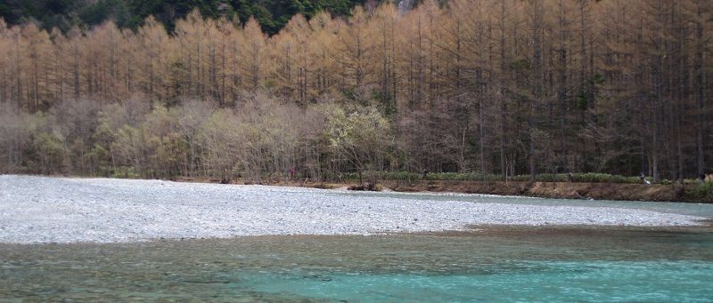 上高地の春 河童橋 梓川 穂高岳 大正池